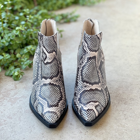 Vince Camuto Gigietta Pink Snakeskin Booties - Picture 2 of 5